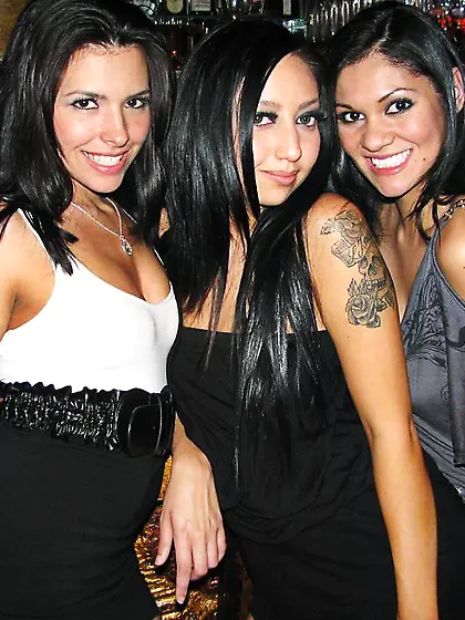 Party chick Ella Milano and her friends bare their assets and ta