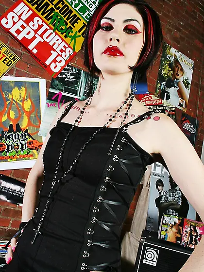 Slim beauty slowly takes off sexy outfit eager to show pale-skin