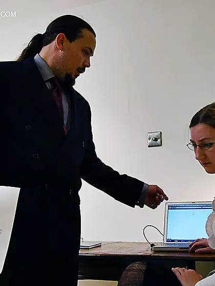 Big boss horny spanking