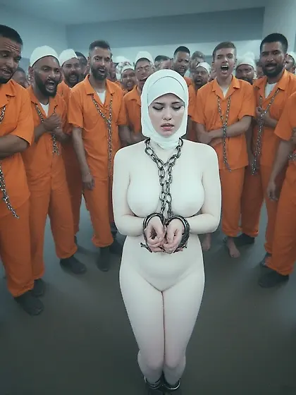 Hijabi girl in Male prison