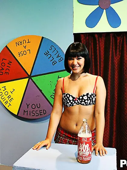 Rosario Stone shows wet bubble bottom before and while having ha