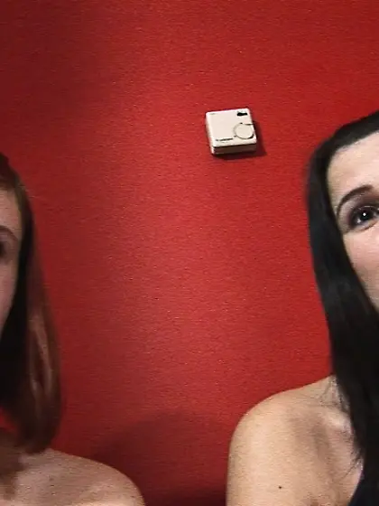 Brunette cutie redhead poked