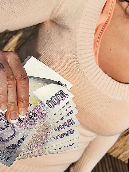 Naughty busty babe Sally Walker gets some cash and fucks a dude