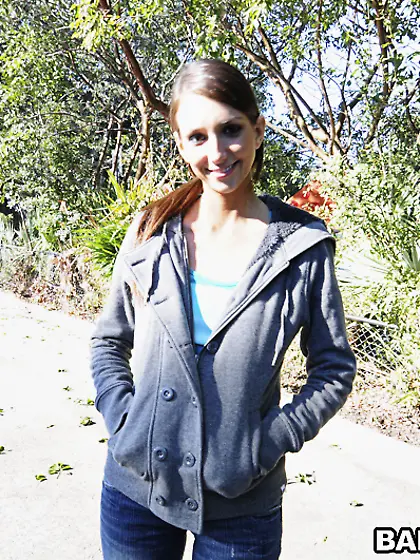 Katie Jordin takes her clothes off outdoors and shows us her per