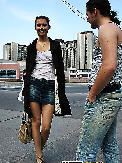 Stellar babe shows her tits & gets fucked in public just because