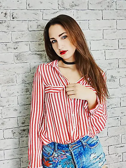 White teen black hair