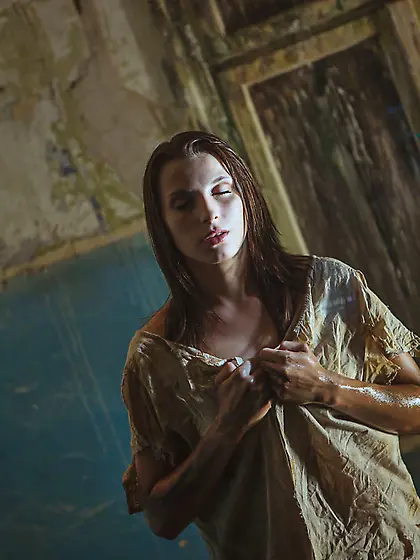 Girl soaked water horny