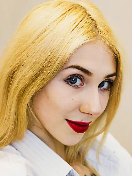 White teen with blonde hair and big tits