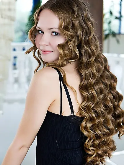 Curly-haired free-spirited russian starlet