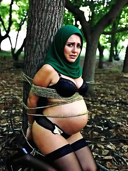 Hijab tied to tree