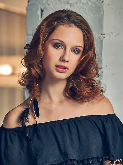 Curly hair sexy brunette teen