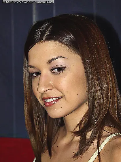 Nice titted latina chick Ann Marie strips off her white panties