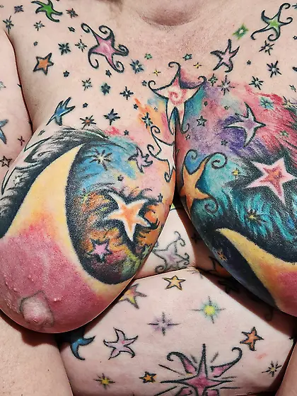 Ridiculous tattooed slut wife