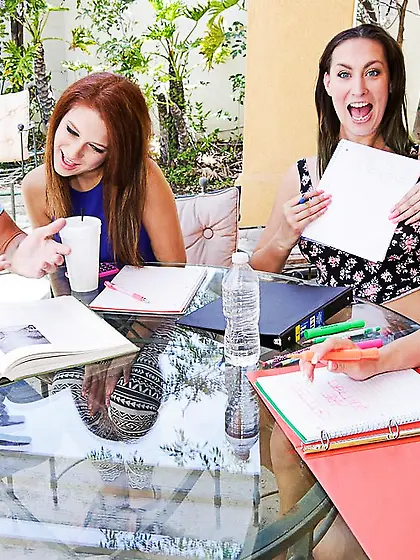 Hot Latina Abbi Roads invites her slutty friends over to fuck he