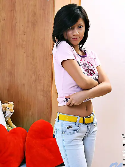 Sweet barely legal brunette Anushka Nubiles with shaved pussy ta