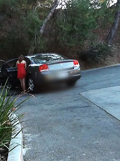 Dress-wearing hottie gets kind of pranked by this creepy dude