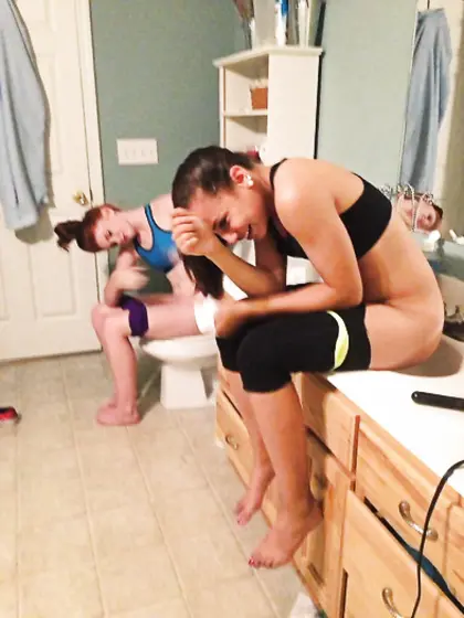 Toilet and pee girls