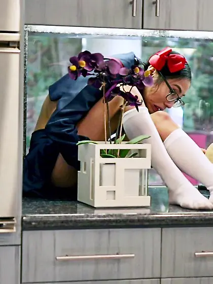 Tiny naughty asian is found and hammered...