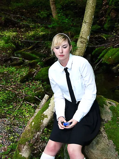 Sexy schoolgirl good spanking