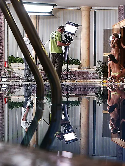 Behind the scene shooting with Lauren May and Cindy Hope posing