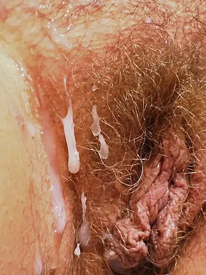hairy pussy with cum