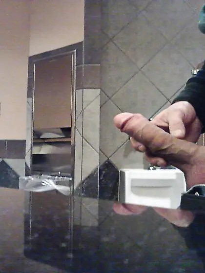 Jake in bathroom waiting to get caught