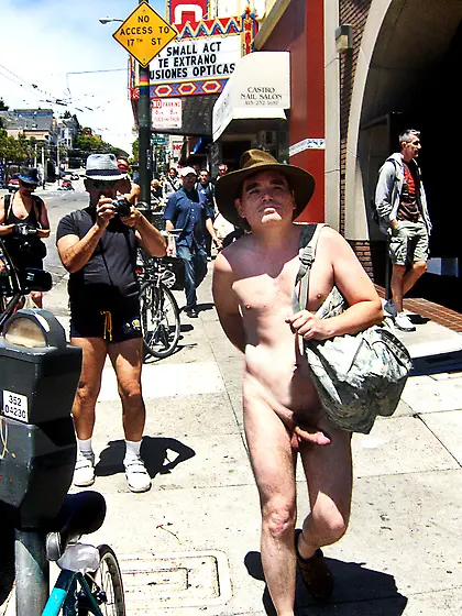 Male exhibitionist showing off his public boner