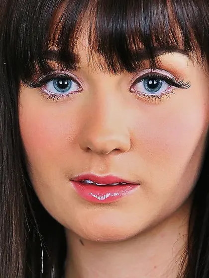 Blue-eyed brunette with really pale skin gets fucked like a slut