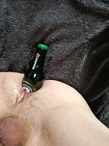 Beer bottle up the ass 123B599