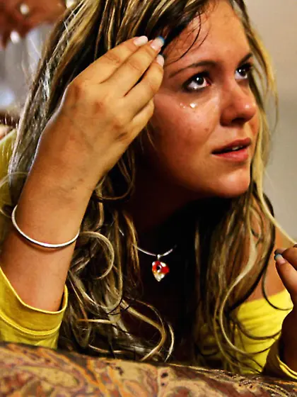 Sexy blonde crying good