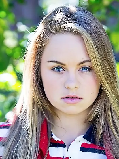 Twisted teen with a hot body showing it all off outside