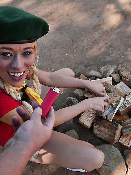 Facialized blonde teen nymph