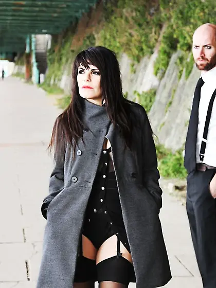 Busty inked brunette hoe