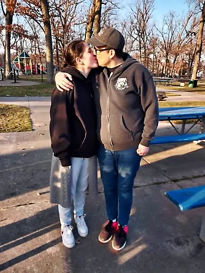 Me and my mom and sisters making out