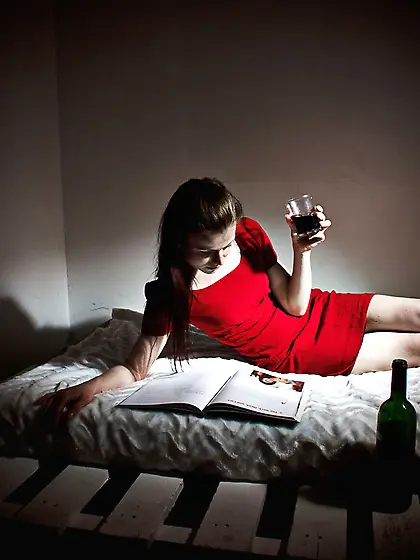 Stunning teen redhead babe Izabella H gets bored studying and pl