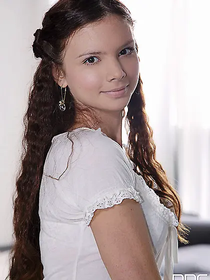 Sexy teen takes white