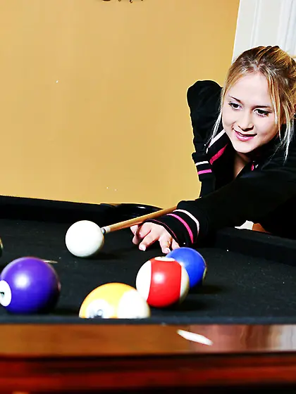 Smoking hot blonde chick Paris Dahl strips her black lingerie an