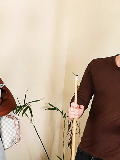 Big assed ebony plumper Samone Taylor does a hot blowjob followe