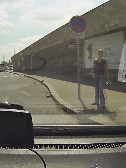 Ponytailed blondie stretches dirty