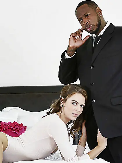 Interracial big tits shaved pussy milf