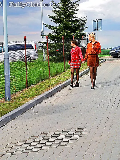 Hot girls dressed red