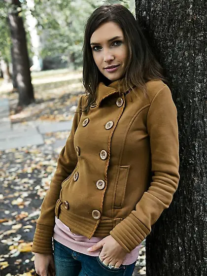 Lovely young brunette exposes