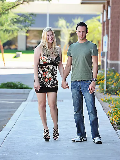 Adorable playful couple shamelessly