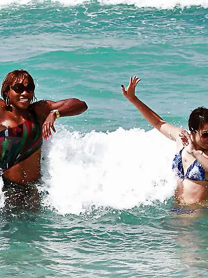 Serena Williams bathing suit candids with mates in Miami