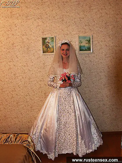 Russian teen bride does horny posing