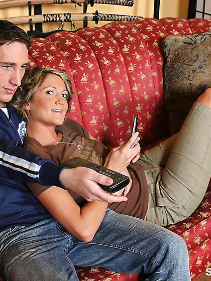 Blond-haired beauty takes off her thong,  cucks her BF with a BBC