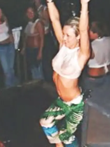 Humid T T-shirt in back yard