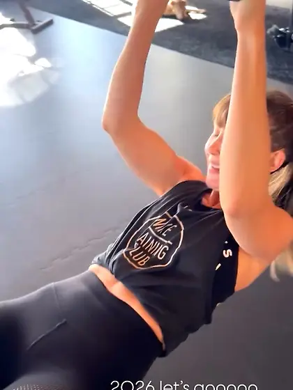 Alison Brie working out