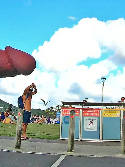WNBR Byron Bay public erection happy flashing