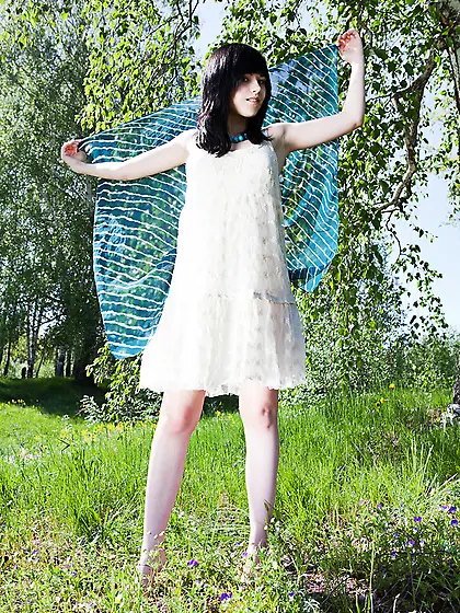 Gorgeous hottie strips white